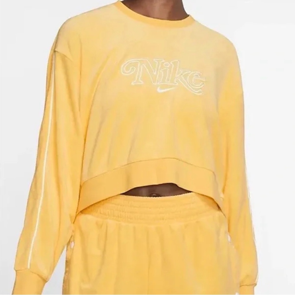 Nike Sportswear Yellow Retro Femme Terry Crewneck Sweatshirt 1X